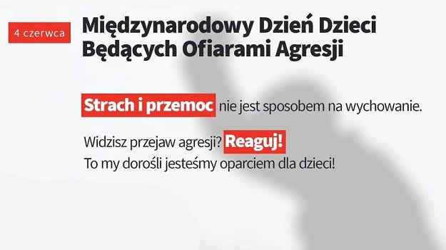 Plakat promujący reakcję na krzywdę dzieci